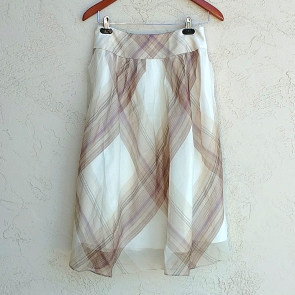 TALBOTS Pure Silk 100% Silk Sheer Midi Skirt Size 4